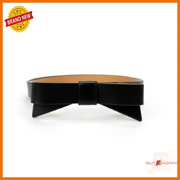 Leather Bow Belt Adjustable Pinhole Closure Formal Casual Accessory